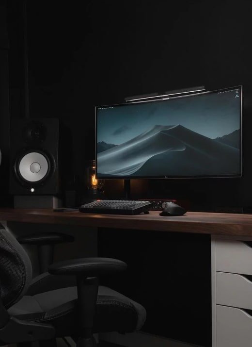 3 Minimalist Desk Setups dark desk setup img opt