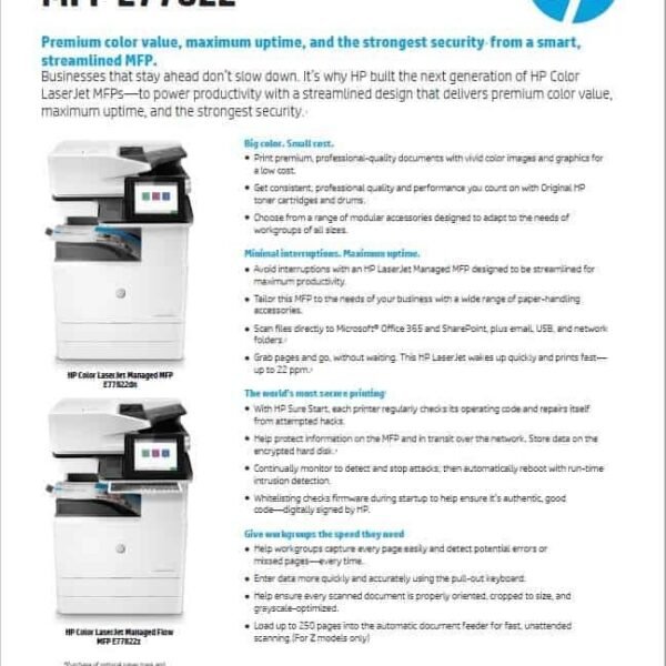 Máy in May Photocopy HP Color LaserJet Managed MFP E77822DN